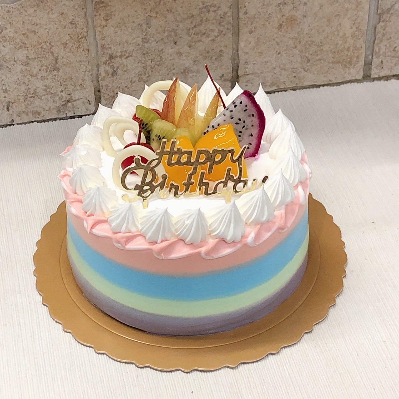 蛋糕-爱的彩虹_七彩蛋糕